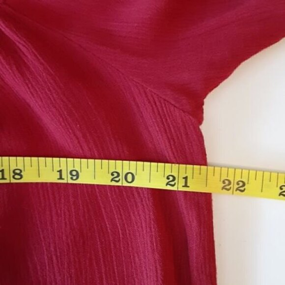 Entro Wine Color Tunic Top with Fringe Hi/Lo Hem Size M - Picture 6 of 9